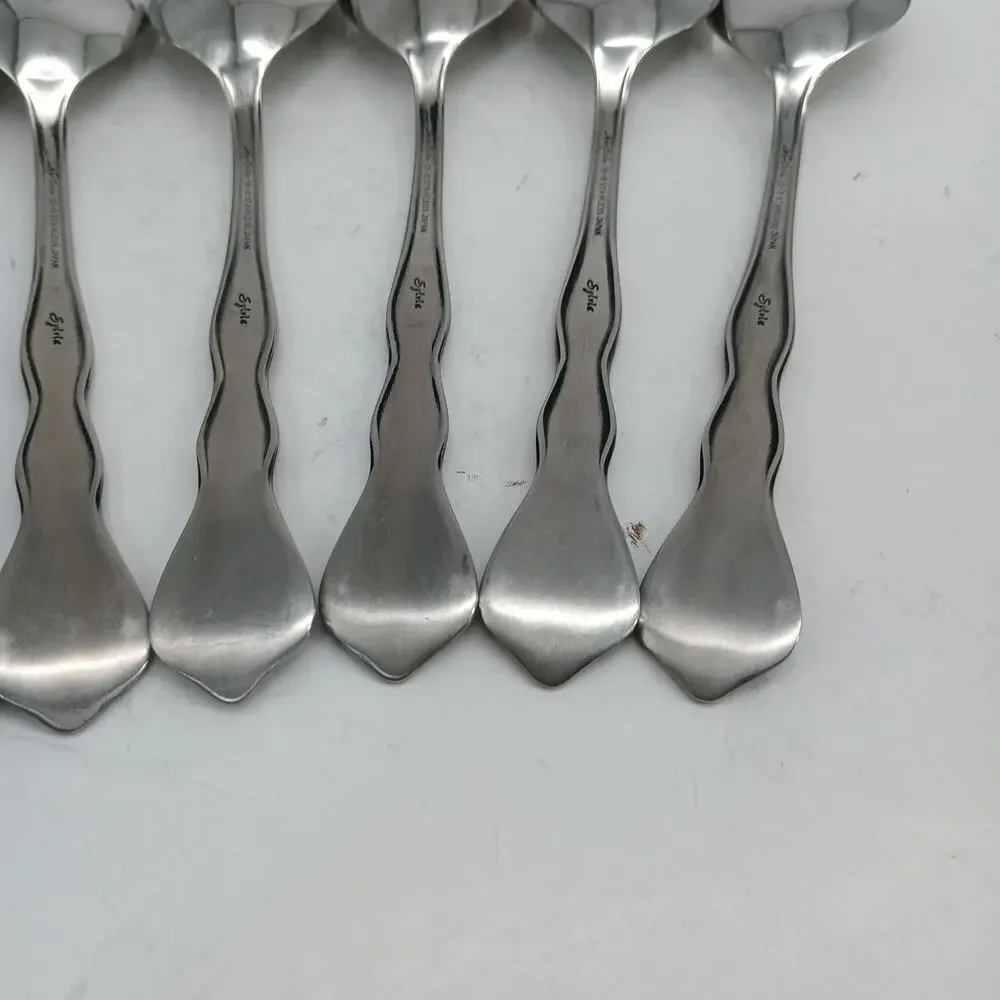 8X Tbsp Vtg Noritake 18-8 Stainless Japan Sylvia Flatware Table Spoons